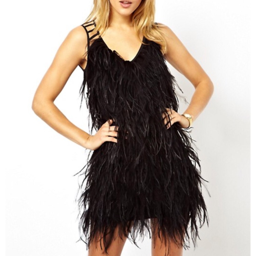 Black feather dress